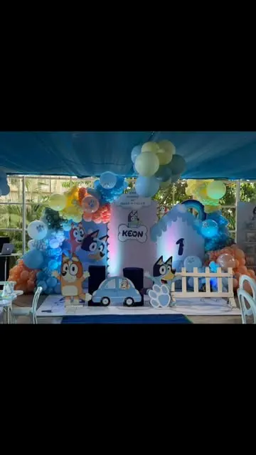 Blue themed first-birthday stage styled by Avidah Kiddies Event